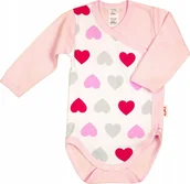 Body dla niemowląt - Body KOPERTOWE długi rękaw SERCA DUŻE r 74 KLEKLE - miniaturka - grafika 1