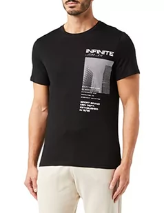4F T-shirt męski M306 Tshirt, głęboka czerń, M, głęboka czerń, M - Koszulki męskie - miniaturka - grafika 1