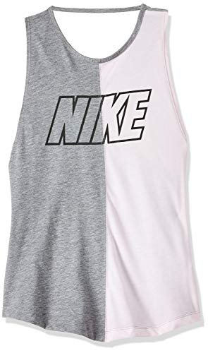 Nike damska koszulka W Nk Miler Sd Carbon Heather/Pink Foam/Black L