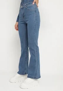 Niebieskie Jeansy Dzwony z Bawełną Barilen - Spodnie damskie - miniaturka - grafika 1