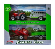 Samochody i pojazdy dla dzieci - Traktor z wymiennymi  przyczepami czerwony - miniaturka - grafika 1