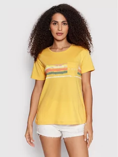 Koszulki i topy damskie - Roxy T-Shirt Palmtrees ERJZT05329 Żółty Regular Fit - grafika 1