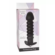 Kulki analne - Lola Lola Toys Anal Twisted Vibrating Black - Koraliki analne, różowe - miniaturka - grafika 1
