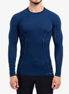 Bluzy sportowe męskie - Bluza termoaktywna Brubeck Active Wool L/S Shirt - navy blue - miniaturka - grafika 1