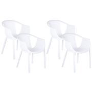 Fotele i krzesła ogrodowe - Zestaw 4 krzeseł ogrodowych biały NAPOLI - miniaturka - grafika 1