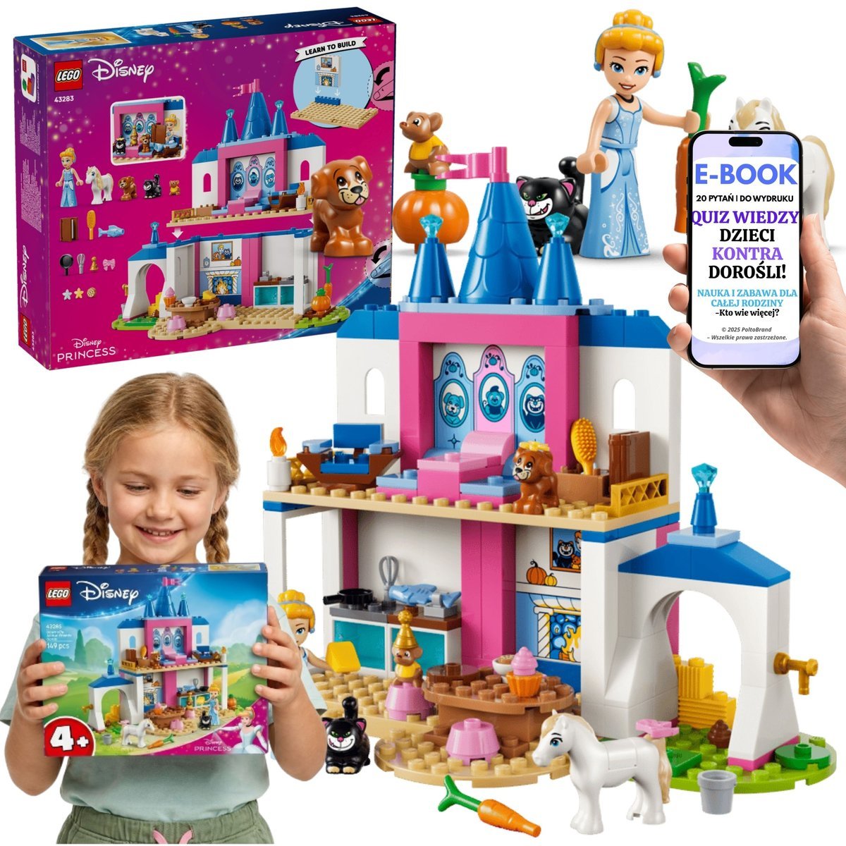 LEGO Disney Princess Kopciuszek Zamek Dla Dzieci (43283) + E-BOOK-2