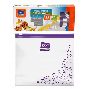Torebki foliowe woreczki z suwakiem LDPE 1,5 l 15 szt. do żywności zamrażania na leki kosmetyki - Pojemniki kuchenne - miniaturka - grafika 2
