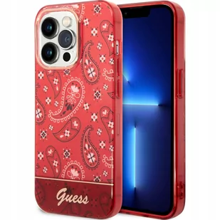 Guess Etui Hardcase Bandana Paisley do iPhone 14 Pro czerwone - Etui i futerały do telefonów - miniaturka - grafika 1