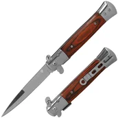 Noże - Dominator Nóż Składany Sprężynowy Sztylet "Sycylijka" Wood - miniaturka - grafika 1