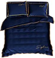 Pościel - Pościel Z Haftem 160X200 Soft Granatowa 2599 - miniaturka - grafika 1