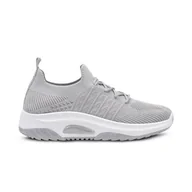 Trampki damskie - Damskie trampki slip on casualowe buty tekstylne komfortowe trenerzy mama szary rozmiar 39 - miniaturka - grafika 1