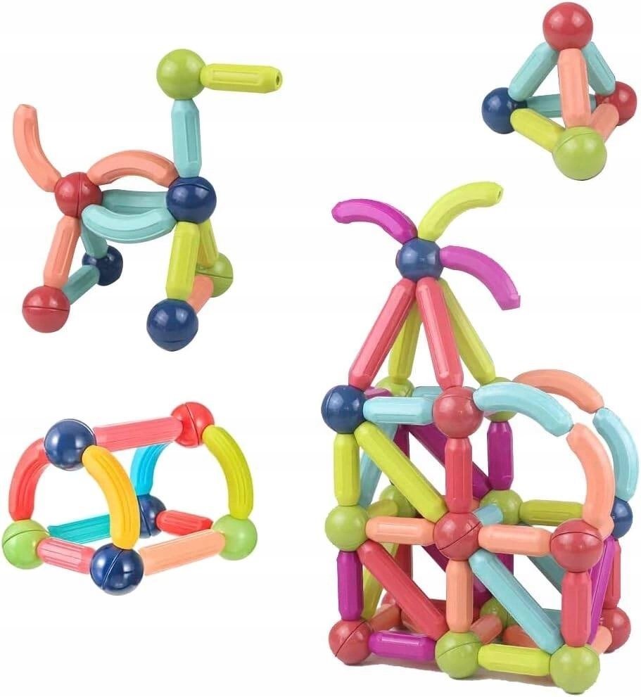 KLOCKI MAGNETYCZNE KONSTRUKCYJNE 42 ELEMENTY MEGA DUŻY ZESTAW EDUKACYJNE