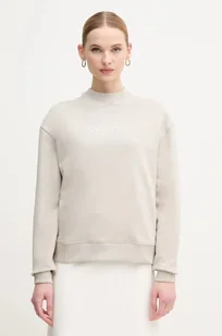 Calvin Klein bluza bawełniana damska kolor beżowy z nadrukiem K20K205450 - Bluzy damskie - miniaturka - grafika 1