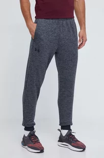 Under Armour spodnie dresowe Armour Fleece męskie kolor szary gładkie - Spodnie męskie - miniaturka - grafika 1