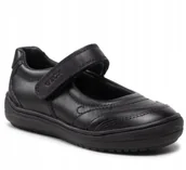 Półbuty damskie - Geox Półbuty dla Dziewczynki z Paskiem Mary Jane Czarne 34 Jwb - miniaturka - grafika 1