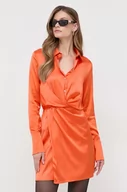 Sukienki - Patrizia Pepe sukienka kolor pomarańczowy mini rozkloszowana - miniaturka - grafika 1