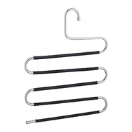 Skarpetki dla dzieci - Relaxdays Wieszak na spodnie, zestaw 4 szt., kształt S, 5 drążków, antypoślizgowe, oszczędzające miejsce wielofunkcyjne pałąki, metal, srebrny/czarny - miniaturka - grafika 1