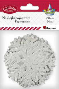 Titanum Naklejki papierowe płatki sniegu 24szt srebrne - Pozostałe akcesoria dla plastyków - miniaturka - grafika 1