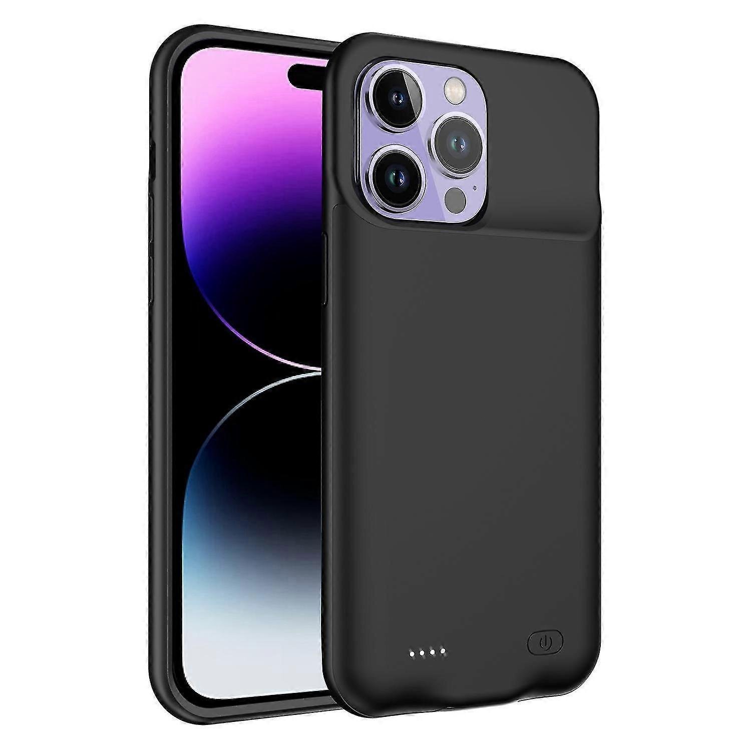 7000mAh Przenośne etui ładujące do iPhone'a 14 Pro Ochronny etui na baterie Power Bank Etui na telefon Czarny Style A iPhone 14 Pro