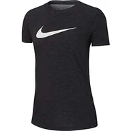 Koszulki i topy damskie - Nike Damska koszulka treningowa Dri-Fit Czarny/wrzosowy/biały M - miniaturka - grafika 1