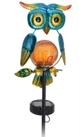 Lampy ogrodowe - Lama solarna Owl niebieski, 12 x 6 x 54 cm - miniaturka - grafika 1