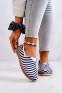 Espadryle damskie - Espadryle Damskie Big Star Slip-on Paski FF276027 Granatowe-37 - miniaturka - grafika 1