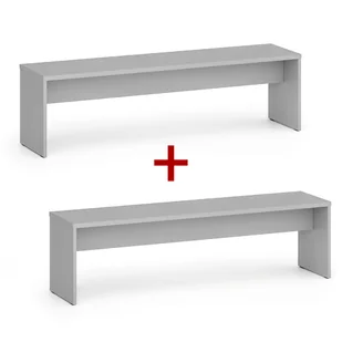 Ławka szatniowa 1+1 GRATIS, 1500 mm, szara - Wyposażenie sportowe i gimnastyczne - miniaturka - grafika 1