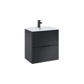 Szafki łazienkowe - ELITA SET STREET PLUS 50 2S BLACK MATT 168902 - miniaturka - grafika 1