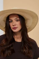 Czapki damskie - Kapelusz słomkowy z szerokim rondem-uniwersalny - miniaturka - grafika 1