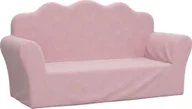 Zestawy mebli dla dzieci - 2-os. kanapa dla dzieci, różowa miękki plusz - miniaturka - grafika 1