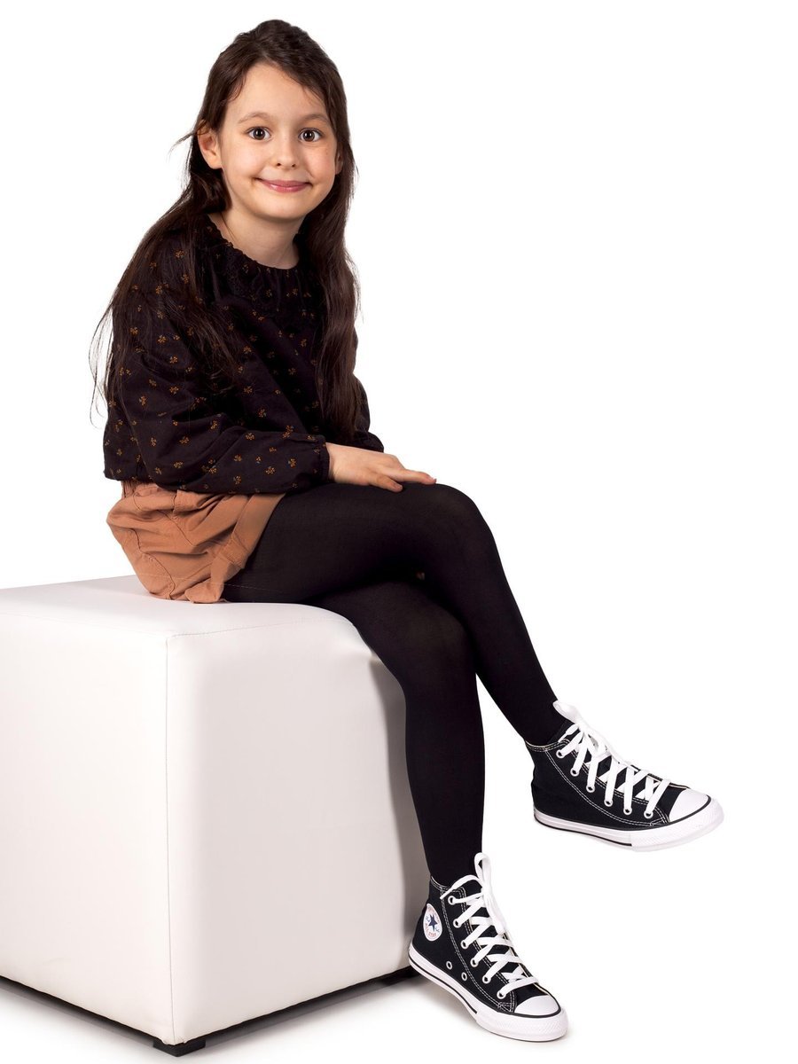 Rajstopy dziecięce mikrofibra gładkie czarne 40 DEN 116-122