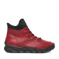 Botki damskie - Trzewiki Rieker CEO-55069-35 Bordowy - miniaturka - grafika 1