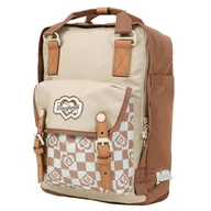 Plecaki - Plecak Doughnut Macaroon Kaleido Series Mushroom Checked 16L D010KD-000195 - beżowy - miniaturka - grafika 1