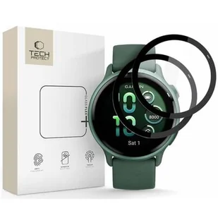 Szkło hybrydowe TECH-PROTECT Glass Flex+ do Garmin Vivoactive 6 Czarny (2 szt.) - Akcesoria do smartwatchy - miniaturka - grafika 1