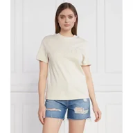 Koszulki i topy damskie - CALVIN KLEIN JEANS T-shirt CHENILLE | Regular Fit - miniaturka - grafika 1