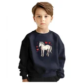 Bluzy dla dziewczynek - BLUZA DZIECIĘCA KOŃ SERCA 134-140 DLA CHŁOPCA DZIEWCZYNKI - miniaturka - grafika 1