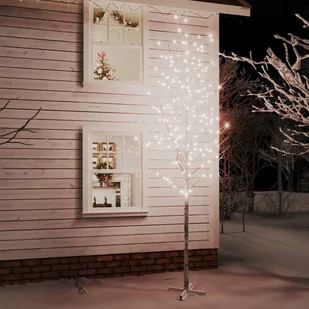 vidaXL Brzoza z oświetleniem, 672 ciepłe białe LED, 400 cm - Choinki - miniaturka - grafika 1
