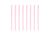 Urodziny dziecka - Świeczki urodzinowe długie różowe - 15 cm - 8 szt. - miniaturka - grafika 1