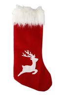 Ozdoby bożonarodzeniowe - Skarpeta świąteczna z futrem INCOOD czerwona filcowa - miniaturka - grafika 1