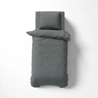 Pościel - Detexpol Pościel adamaszkowa 140x200 szara ciemna jednobarwna paski 1 cm Pure - miniaturka - grafika 1