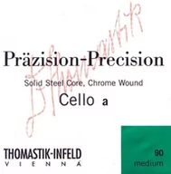 Akcesoria do instrumentów smyczkowych - Thomastik Einzelsaite für Cello 4/4 Präzision - G-Saite Vollstahlkern, Silber umsponnen, mittel 641616 - miniaturka - grafika 1