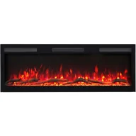 Kominki elektryczne - Kominek elektryczny AFLAMO Majestic 107 PRO - ogień premium - na ścianę i do zabudowy - 107x45x12 cm - dekoracyjny kominek LED z grzaniem 750/1500 W - miniaturka - grafika 1