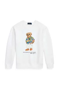Polo Ralph Lauren bluza bawełniana dziecięca kolor biały z nadrukiem - Bluzy dla chłopców - miniaturka - grafika 1