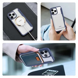 DUX DUCIS Skin X Pro - futerał z klapką kompatybilny z MagSafe do Apple iPhone 15 Pro niebieski - Etui i futerały do telefonów - miniaturka - grafika 7