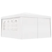 Altany ogrodowe - vidaXL Namiot imprezowy ze ściankami, 4x4 m, biały, 90 g/m - miniaturka - grafika 1