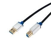 Kable USB - LogiLink Kabel USB 3.0 Premium BUAB320 A/B 2m KKLKKUBU0460 [6076000] - miniaturka - grafika 1