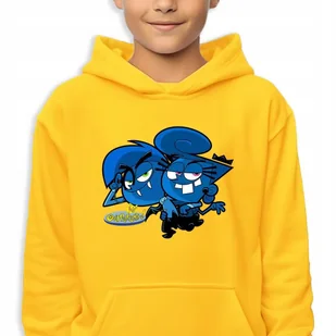 Bluza Dziecięca Z Kapturem Żółta Emo Cosmo&Wanda Wzory -140 Cm (9-11) - Bluzy dla dziewczynek - miniaturka - grafika 1