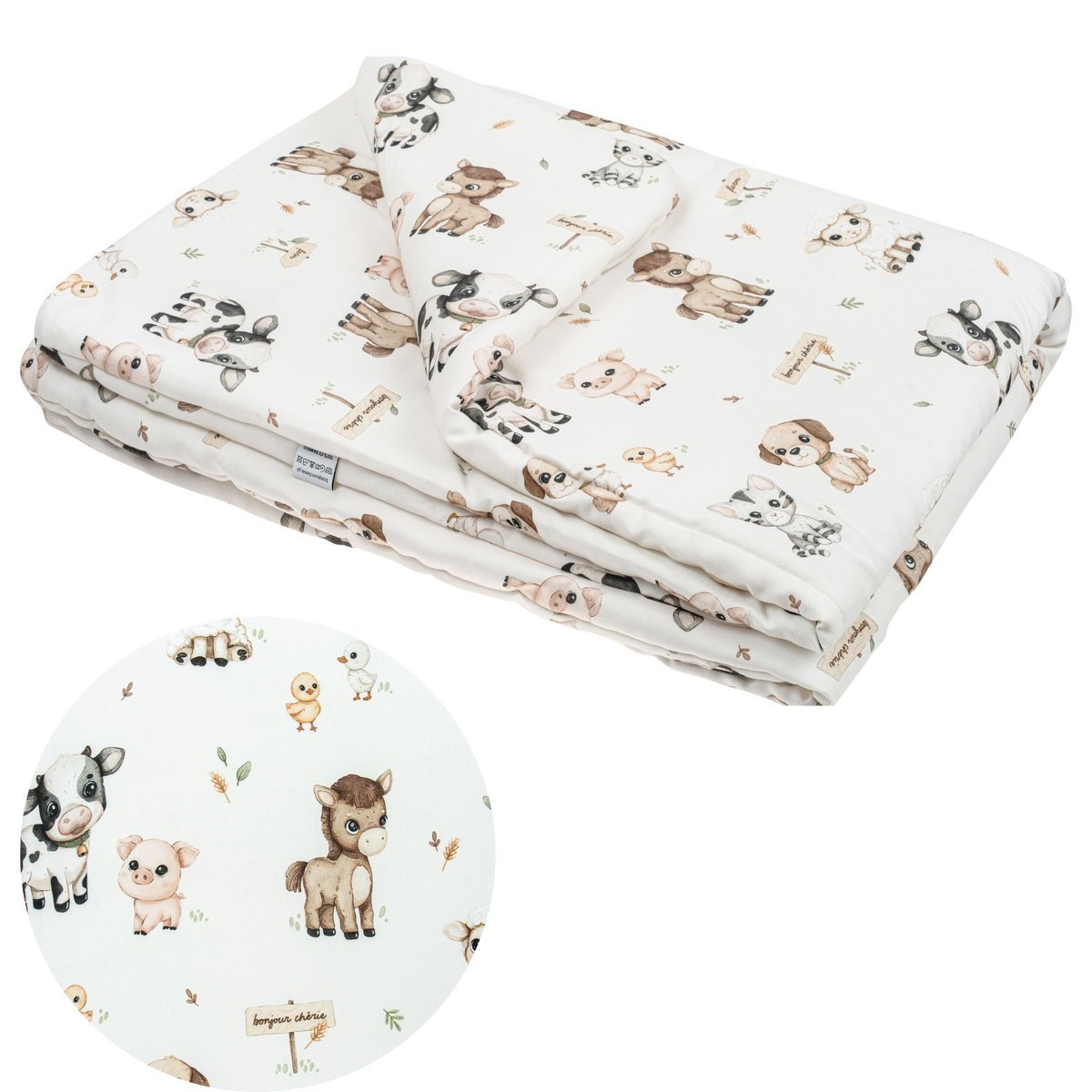 Bawełniana Kołderka Przedszkolaka 100x150 cm Farma