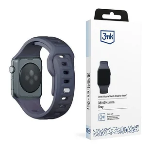 3MK Silicone Watch Strap szary/grey silikonowy gumowy pasek dla Apple Watch 1/2/3/4/5/6/7/8/9/SE 38/40/41mm - Akcesoria do smartwatchy - miniaturka - grafika 1
