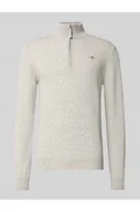 Swetry męskie - Sweter o kroju regular fit z imitacji dzianiny z czystej wełny jagnięciej - Gant - miniaturka - grafika 1